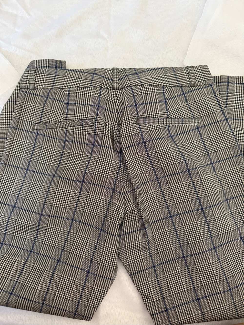 Banana Republic Sloane Plaid Dress Pants in Black, White & Navy - Picture 2 of 4